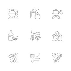 Set line icons of canola