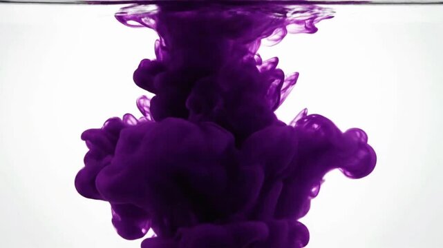 Color spreads in clear water creating swirls and patterns over time