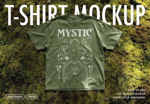T-Shirt Mockup on Moss