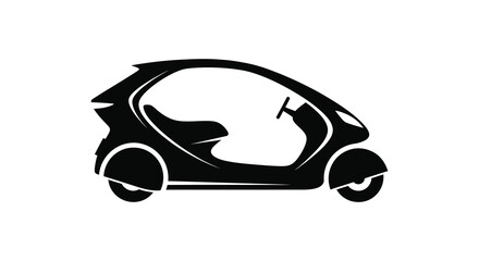 A sleek modern scooter design is prominently displayed in a striking black silhouette high quality professional detailed elegant © Komla02