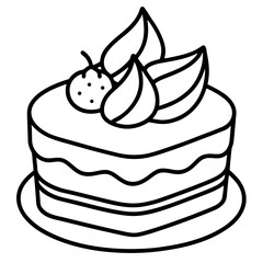 Matcha Cake line art vector (1)