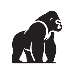 Fototapeta premium Gorilla vector silhouette clip art logo design concept illustration