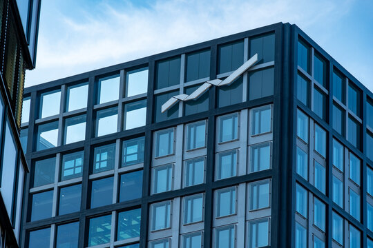 modern building facade with The Cube logo, Deutsche B&ouml;rse Group, financial power and innovation, Eschborn, Germany - September 1, 2024