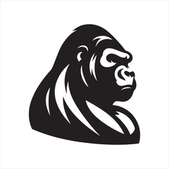Obraz premium Gorilla vector silhouette clip art logo design concept illustration
