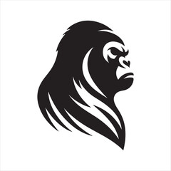  Gorilla  vector silhouette clip art logo design concept illustration