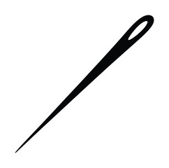 Obraz premium Detailed vector of a black sewing needle isolated