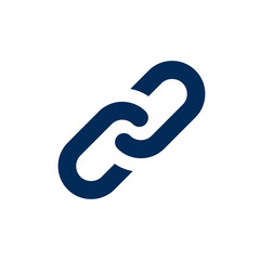 A stylized chain link icon with a modern design, isolated on transparent background