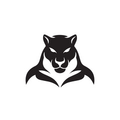 Obraz premium Black Panther Head Logo Design, Sleek Animal Symbol, Modern Graphic Illustration