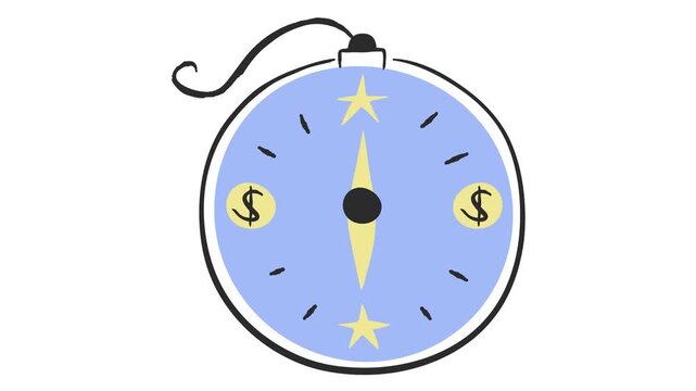 Gemini said

A round white wall clock with a black dial and vector numbers shows the precise time and minute for the new year