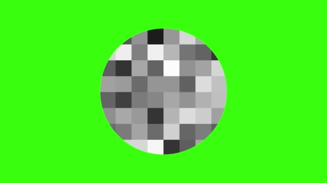 Pixelated blur circle effect on greenscreen background. Ideal for censor effects