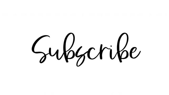 Elegant Handwritten Subscribe Calligraphy for Digital Content and Social Media.