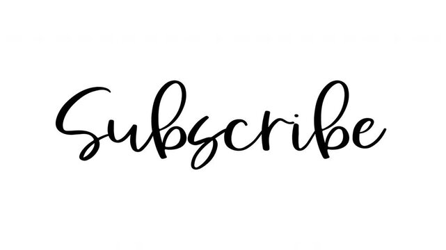 Handwritten Subscribe text in elegant script on a clean white background.