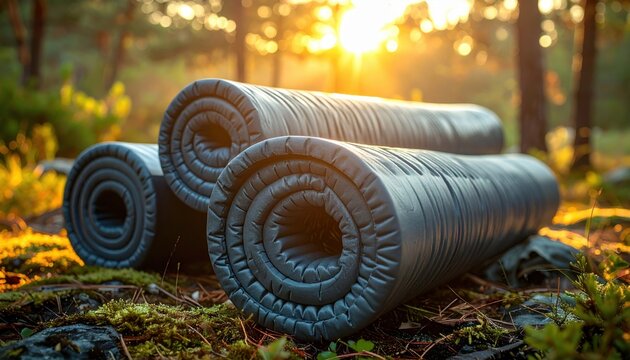 FlyPro Firefly Rolled Sleeping Mats Foam Inflatable Compact Textured Surface Realistic Camping Gear