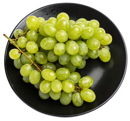 green grapes placed on a black plate