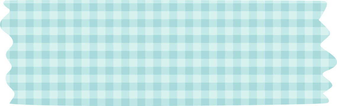  Mint Gingham Check Masking Tape Sticker