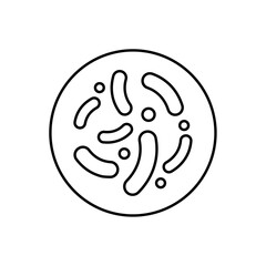 Obraz premium icon probiotic strains with beneficial bacterial organisms in a petri dish, isolated against a clean background