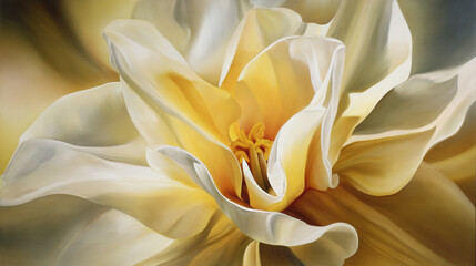 Obraz premium Close-up of a blooming yellow flower with soft petals