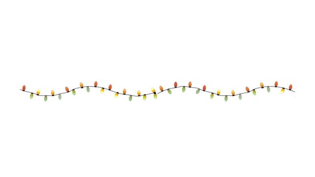 Festive Christmas Light Garland | Clean White Background