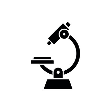 icon a laboratory microscope for scientific bacteria research, isolated against a clean background.
