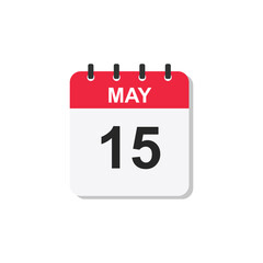 Fototapeta premium A red vector calendar icon isolated on a white background features a page design symbolizing a specific day, date, or event for an organizer agenda