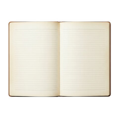 Open book with blank pages waiting to be filled with ideas and stories isolated on transparent background