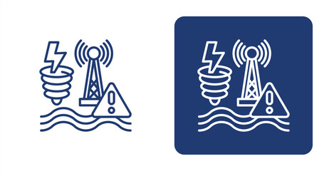 Obraz premium Disaster Warning icon, with contrast background.