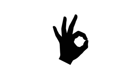Obraz premium A solid black hand gesture forming the 
