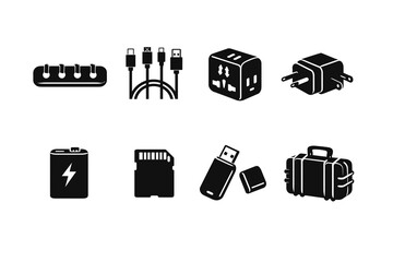 Electronic accessories: chargers, cables, adapters, batteries, usb drives, sd cards