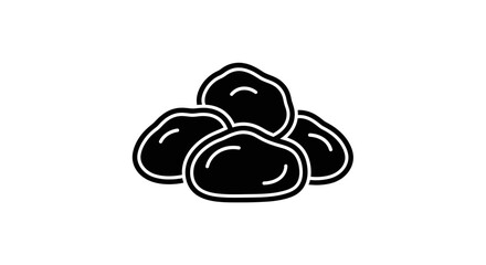 Obraz premium Pile of Smooth, Black Stones Icon