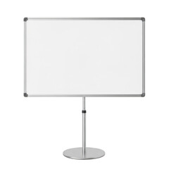 Obraz premium A large blank whiteboard with a metal frame and stand in a room isolated on transparent background