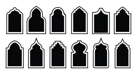 ramadan kareem set stylish frame. © MD