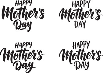 Mother's Day greeting cards with Happy Mother's Day text on white background