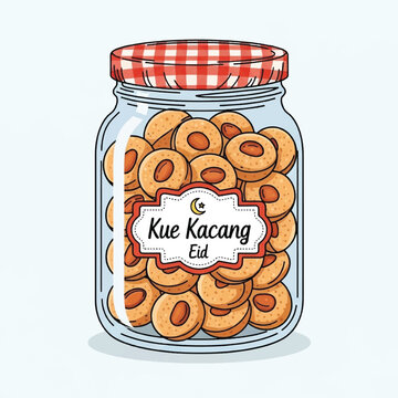 Kue Kacang Eid Cookies in Jar.