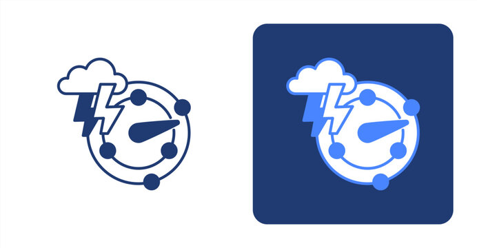 Storm Tracking icon, with contrast background.