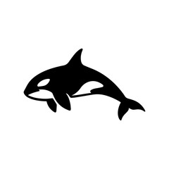 Fototapeta premium Simple black orca silhouette illustration