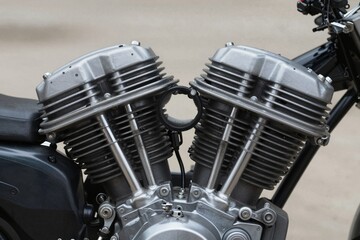 Motorcycle Engine Detail - Powerful Performance