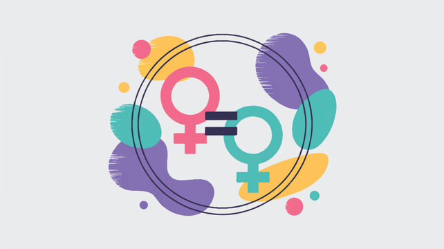 colorful gender equality symbol with abstract shapes
