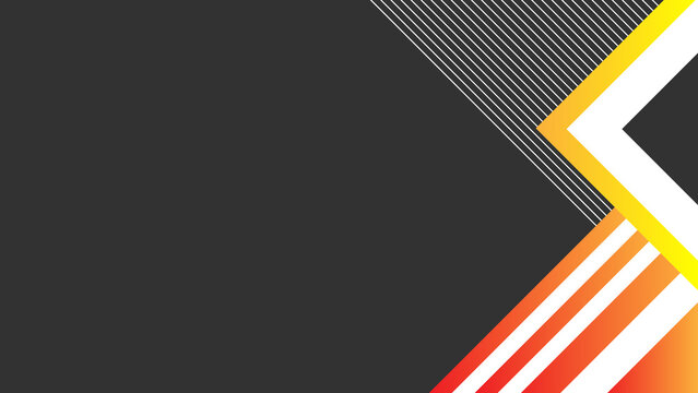 Modern Abstract Geometric Background With Orange and Yellow Diagonal Stripes and Dark Space