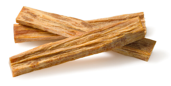 Cedar wood sticks isolated on white background.