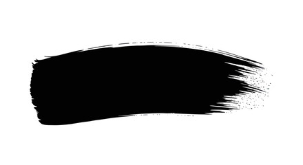 Fototapeta premium Bold Black Paint Brush Stroke Isolated on White Background.