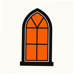 Vector gothic church window icon
