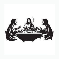 vector illustration of Jesus' supper