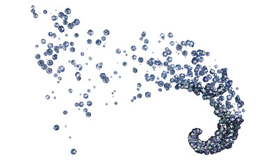 Colorful Glass Particles Floating Isolated on Transparent Background