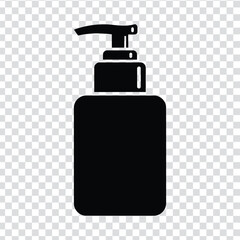 Obraz premium Black silhouette of a pump dispenser bottle