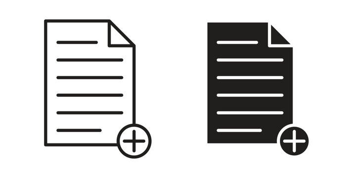 Add document icon symbol design template. Vector 10 eps.