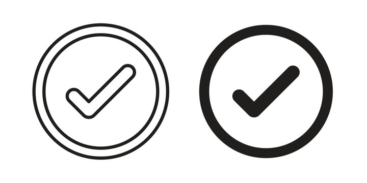 Checkmark icon symbol design template. Vector 10 eps.