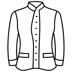 Nehru Jacket line art vector