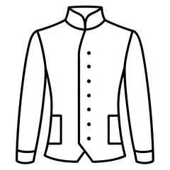 Nehru Jacket line art vector
