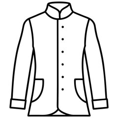 Nehru Jacket line art vector
