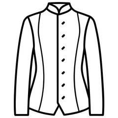 Nehru Jacket line art vector